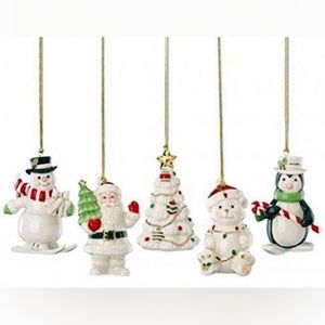 Lenox Very Merry Little Porcelain Ornament Set of 5
